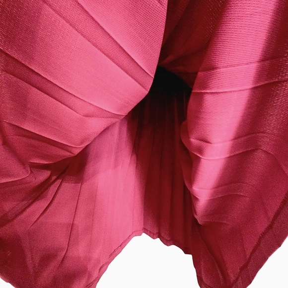 Nwt David Warren Retro Inspired Magenta Sleeveless Pleated Skirt/,Bow Belt Dress - Picture 12 of 17